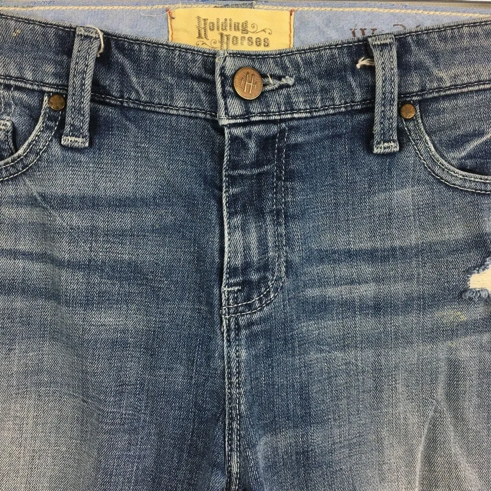Holding‎ Horses Anthropologie Shorts Womens Sz 26 Blue Mid Rise Cut Off Denim - Picture 8 of 12
